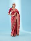 Hot Pink Bandhani Banarasi Saree