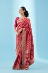 Hot Pink Bandhani Banarasi Saree