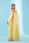 Canary Yellow Organza Saree