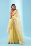 Canary Yellow Organza Saree