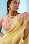 Canary Yellow Organza Saree