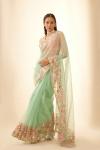 Firozi Embroidered Organza Saree