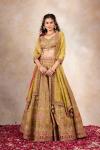 Olive Green Crepe Lehenga