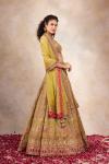 Olive Green Crepe Lehenga