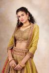 Olive Green Crepe Lehenga