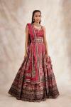 Garnet Red Silk Lehenga