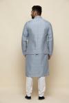 Ice Blue Silk Jacket Set