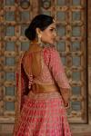 Crimson Ombre Silk Lehenga