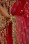 Crimson Ombre Silk Lehenga