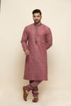 Carrot Pink Silk Kurta Set