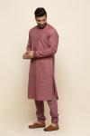 Carrot Pink Silk Kurta Set