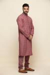 Carrot Pink Silk Kurta Set