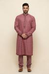 Carrot Pink Silk Kurta Set