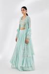 Sea Foam Green Georgette Lehenga