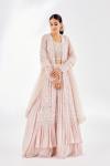 Powder Peach Georegette Lehenga