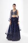 Regal Blue Geogette Lehenga