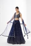 Regal Blue Geogette Lehenga