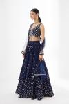 Regal Blue Geogette Lehenga