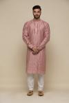 Metallic Pink Silk Kurta Set