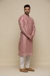 Metallic Pink Silk Kurta Set