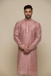 Metallic Pink Silk Kurta Set