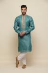 Teal Green Tussar Kurta Set