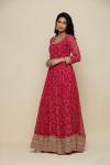 Crimson Pink Georgette Anarkali Suit