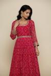 Crimson Pink Georgette Anarkali Suit