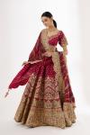 Crimson Silk Blouse Lehenga