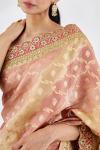 Salmon Pink Banarasi Silk Saree