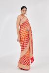 Vermillion Orange Georegette Saree