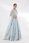 Powder Blue Organza Lehenga