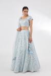 Powder Blue Organza Lehenga