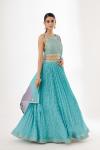 Sea Green Georegette Lehenga