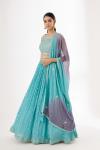 Sea Green Georegette Lehenga