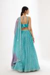 Sea Green Georegette Lehenga