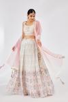 Pink & Ivory Silk Lehenga