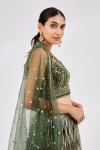 Olive Green Chiffon Lehenga