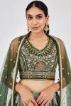 Olive Green Chiffon Lehenga