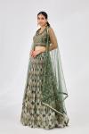 Olive Green Chiffon Lehenga