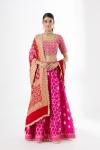 Magenta Red Silk Lehenga