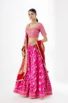 Magenta Red Silk Lehenga