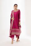 Jazzberry Pink Silk Kurta Suit