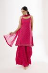 Magenta Pink Chiffon Sharara Suit