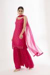 Magenta Pink Chiffon Sharara Suit