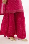 Magenta Pink Chiffon Sharara Suit