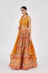 Tangerine Orange Silk Lehenga