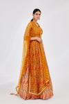 Tangerine Orange Silk Lehenga