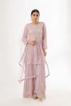 Baby Pink Peplum Sharara