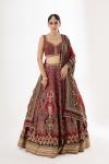 Deep Red Silk Crepe Lehenga